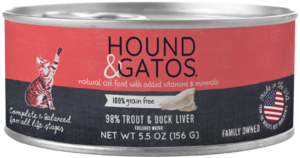 Hound & Gatos Grain Free 98% Trout & Duck Liver Recipe For Cats