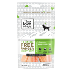 I and Love and You Ultimate Dog Chews No Stink! Free Ranger Beef Bully Stix