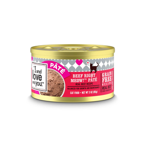 I and Love and You Wet Cat Food Beef Right Meow! Pate