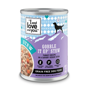 I and Love and You Wet Dog Food Gobble It Up Stew
