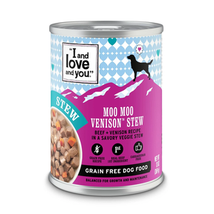 I and Love and You Wet Dog Food Moo Moo Venison Stew