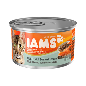 Iams Canned Cat Food Filets With Salmon In Sauce