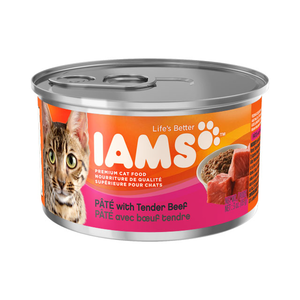 Iams Canned Cat Food Pate With Tender Beef