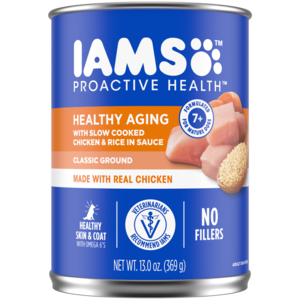 Iams Proactive Health Healthy Aging With Slow Cooked Chicken & Rice In Sauce For Mature 7+ Dogs (Classic Ground)