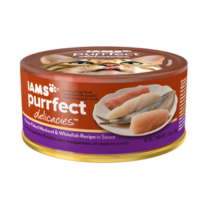 Iams Purrfect Delicacies Premier Flaked Mackerel & Whitefish Recipe In Sauce