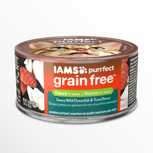 Iams Purrfect Grain Free Saucy Wild Oceanfish & Tuna Dinner Flaked In Sauce