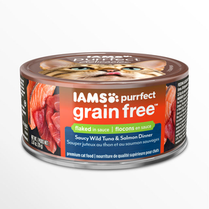 Iams Purrfect Grain Free Saucy Wild Tuna & Salmon Dinner Flaked In Sauce