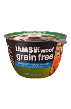 Iams Woof Grain Free Farm-Raised Chicken and Salmon Dinner Wet Dog Food