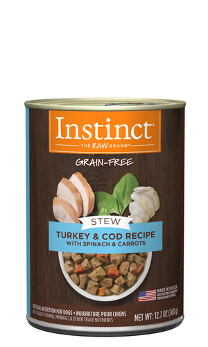 Instinct Original Canned Stew Turkey & Cod Recipe With Spinach & Carrots