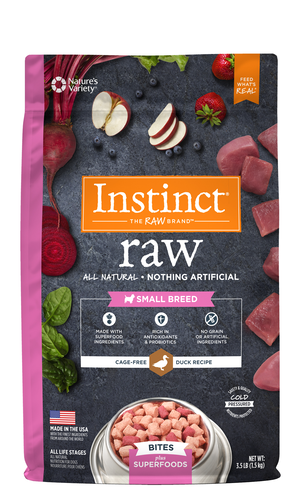 Instinct Raw Bites Plus Superfoods Duck Recipe For Small Breed Dogs