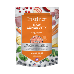 Instinct Raw Longevity (Frozen) Farm-Raised Rabbit Recipe (Bites) For Adult Dogs