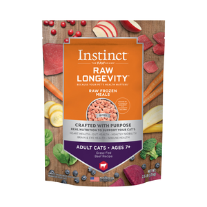Instinct Raw Longevity (Frozen) Grass-Fed Beef Recipe (Bites) For Adult 7+ Cats