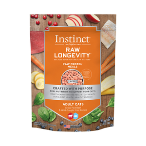 Instinct Raw Longevity (Frozen) Grass-Fed Beef & Wild-Caught Cod Recipe (Bites) For Adult Cats