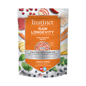 Instinct Raw Longevity (Frozen) Grass-Fed Beef & Wild-Caught Cod Recipe (Bites) For Adult Dogs