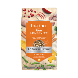 Instinct Raw Longevity Grain-Free Recipe With Cage-Free Chicken For Adult Dogs (Raw + Kibble)