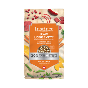 Instinct Raw Longevity Grain-Free Recipe With Real Beef For Adult Dogs (Raw + Kibble)