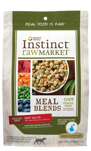 Instinct Raw Market Meal Blends Beef Recipe With Sweet Potatoes, Peas & Blueberries
