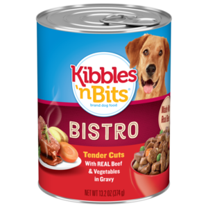 Kibbles 'n Bits Bistro Tender Cuts With Real Beef & Vegetables In Gravy