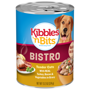 Kibbles 'n Bits Bistro Tender Cuts With Real Turkey, Bacon & Vegetables In Gravy