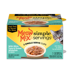 Meow Mix Simple Servings With Real Tuna & Ocean Whitefish In Sauce