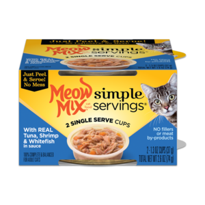 Meow Mix Simple Servings With Real Tuna, Shrimp & Whitefish In Sauce