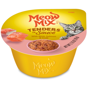 Meow Mix Tenders In Sauce With Real Salmon & Crab