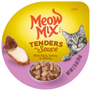 Meow Mix Tenders In Sauce With Real Turkey & Giblets