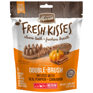 Merrick Fresh Kisses Double-Brush Infused With Real Pumpkin + Cinnamon For Medium Dogs