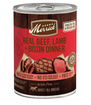 Merrick Grain Free Real Beef, Lamb + Bison Dinner