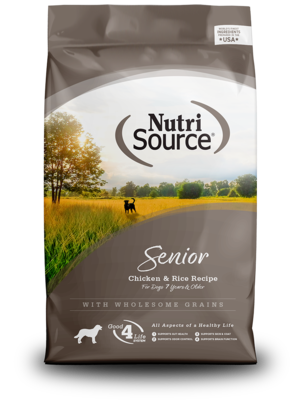 NutriSource Dry Dog Food Chicken & Rice Recipe For Senior Dogs
