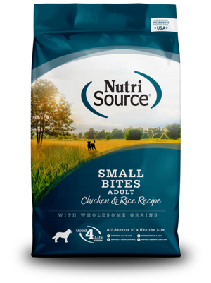 NutriSource Dry Dog Food Small Bites Chicken & Rice Recipe For Adult Dogs
