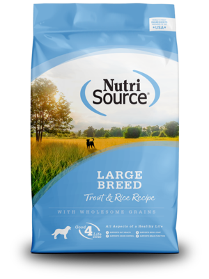 NutriSource Dry Dog Food Trout & Rice Recipe For Large Breed Dogs