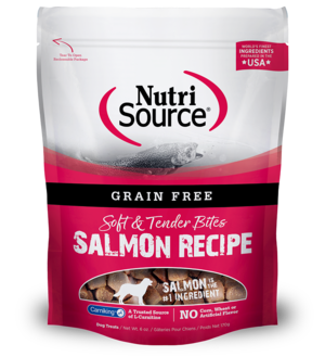 NutriSource Grain Free Dog Treats Salmon Recipe (Soft & Tender Bites)