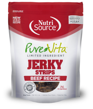 NutriSource Pure Vita Jerky Strips Beef Recipe