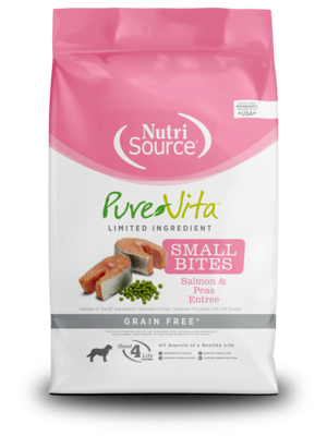 NutriSource Pure Vita Small Bites Salmon & Peas Entrée