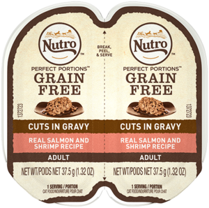 Nutro Perfect Portions Grain Free Cuts In Gravy Real Salmon and Shrimp Recipe For Adult Cats