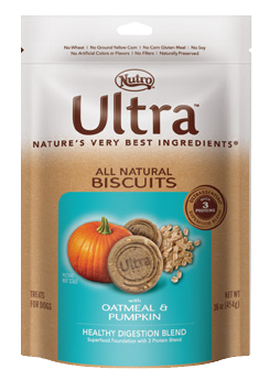 Nutro Ultra Healthy Digestion Blend Dog Biscuits With Oatmeal & Pumpkin