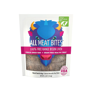 Only Natural Pet All Meat Bites 100% Free Range Bison Liver