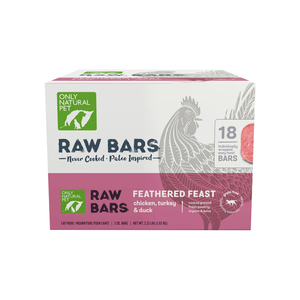 Only Natural Pet Raw Bars Feathered Feast - Chicken, Turkey & Duck