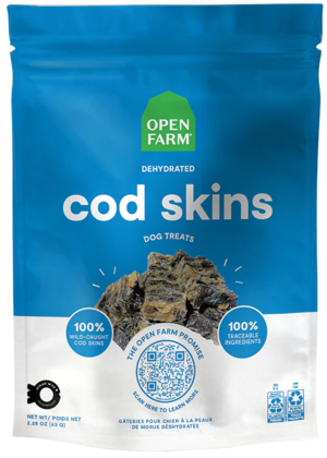 Open Farm Dehydrated Dog Treats Cod Skins Recipe