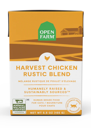 Open Farm Wet Cat Food Harvest Chicken Rustic Blend For Cats Review Rating Pawdiet