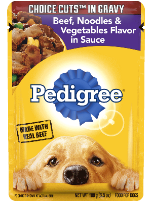 Pedigree Choice Cuts In Gravy Beef, Noodles & Vegetables Flavor In Sauce