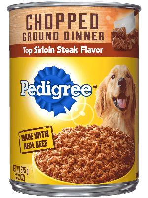 Pedigree Chopped Ground Dinner Top Sirloin Steak Flavor