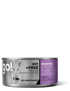 Petcurean Go! Fit + Free Grain Free Chicken, Turkey + Duck Pate Recipe For Cats
