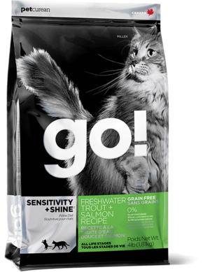 Petcurean Go! Sensitivity + Shine Grain Free Freshwater Trout + Salmon Recipe For Cats