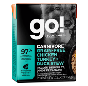 Petcurean Go! Solutions (Carnivore) Grain-Free Chicken, Turkey + Duck Stew For Dogs