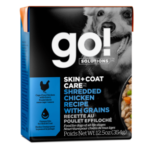 Petcurean Go! Solutions (Skin + Coat Care) Shredded Chicken Recipe With Grains For Dogs