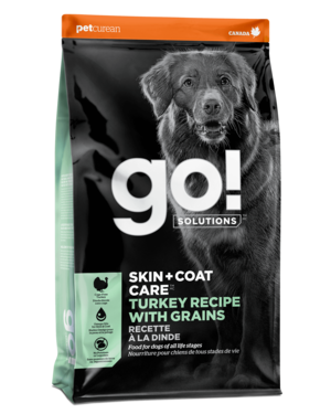 Petcurean Go! Solutions (Skin + Coat Care) Turkey Recipe With Grains For Dogs