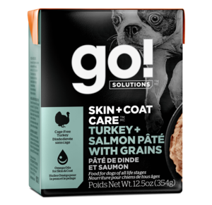 Petcurean Go! Solutions (Skin + Coat Care) Turkey + Salmon Pate With Grains For Dogs