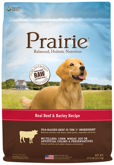 Nature's Variety Prairie Kibble For Dogs Real Beef & Barley Recipe